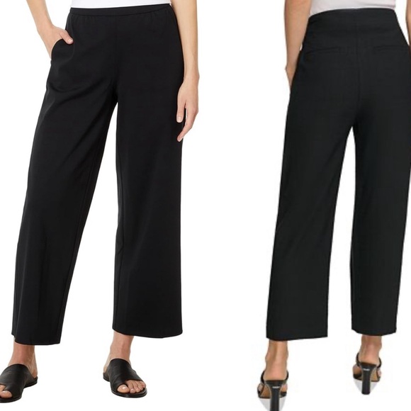 Calvin Klein jet black wide leg cropped pants - Picture 1 of 8